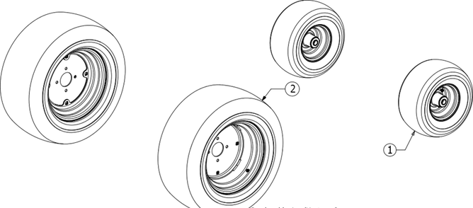 Wheels Diagram and Parts List for Z-FORCESX48KW (17AIDGJB010)(2016) Cub Cadet Lawn Tractor